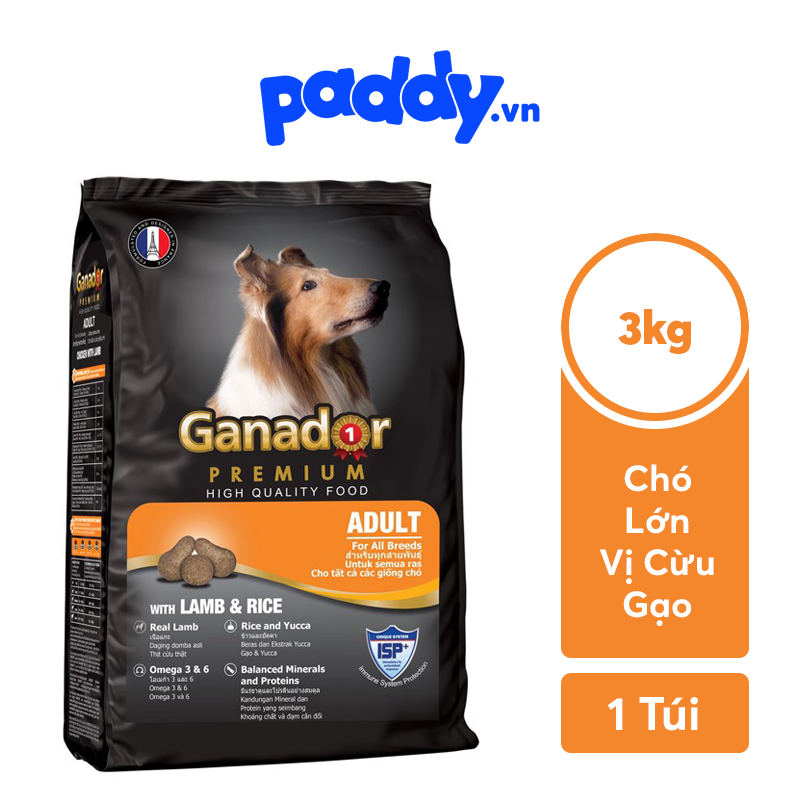 [Combo 4] Hạt Ganador Chó Lớn Cừu & Gạo 3kg