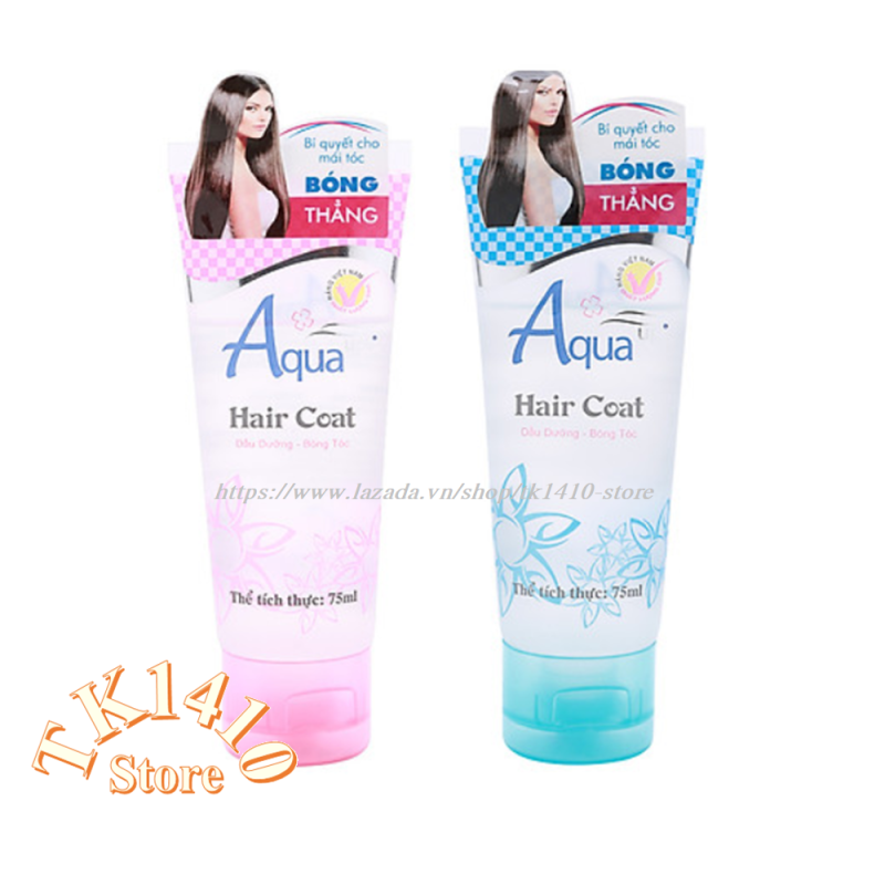 Combo 2 : Dầu dưỡng bóng tóc Hair Coat Aqua up 75ml ( 75 ml x 2 ) / 1 xanh +1 hồng cao cấp