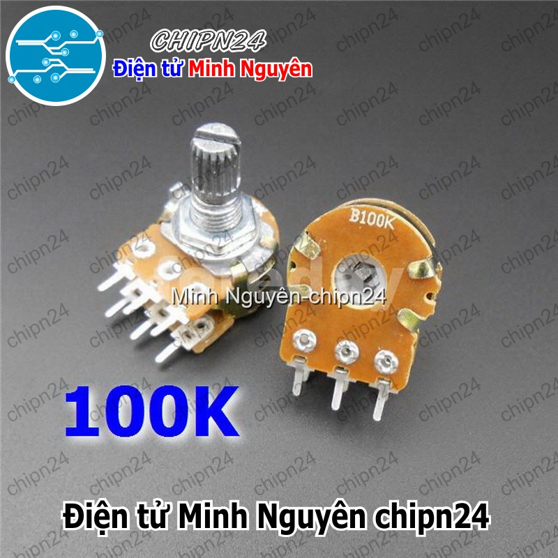 [3 cái] (F148) Biến trở Volume Đôi 100K WH148 (B104 104 6 chân) - HH001897
