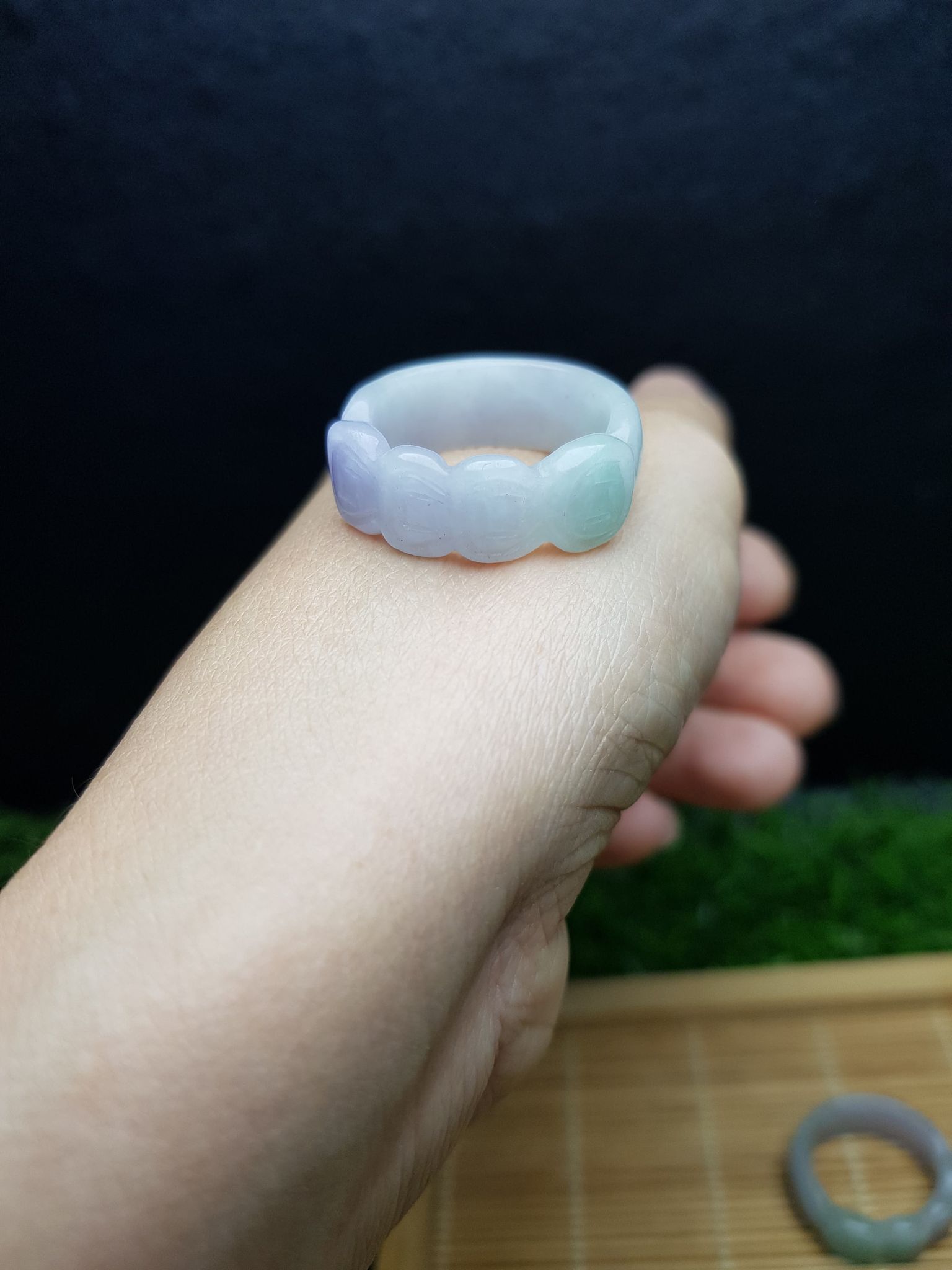 Nhẫn Kim Tiền Đá Cẩm Thạch