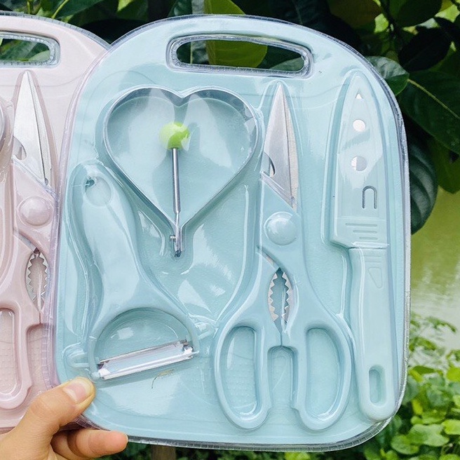 Bộ dao thớt chế biến đồ ăn dặm cho bé gồm 5 món tiện dụng