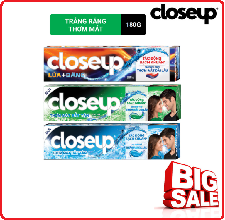 Kem Đánh Răng Close Up Hương Bạc Hà/Hương Lộc Đề 180g