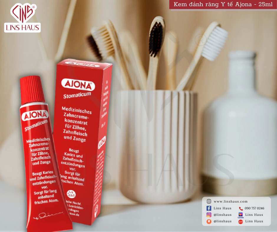 Kem đánh răng Ajona 25ml LinsHaus