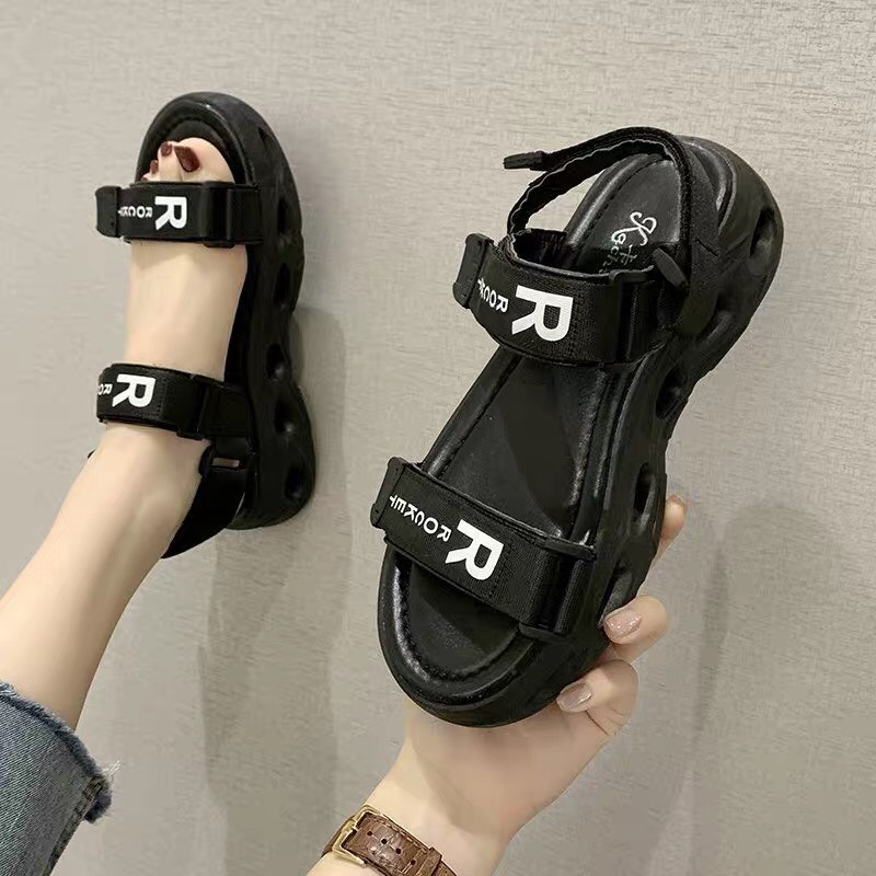 (2 mau)Dép Sandal,Nữ Học Sinh Rocket Uzzang Vải Mới(shophanhan)