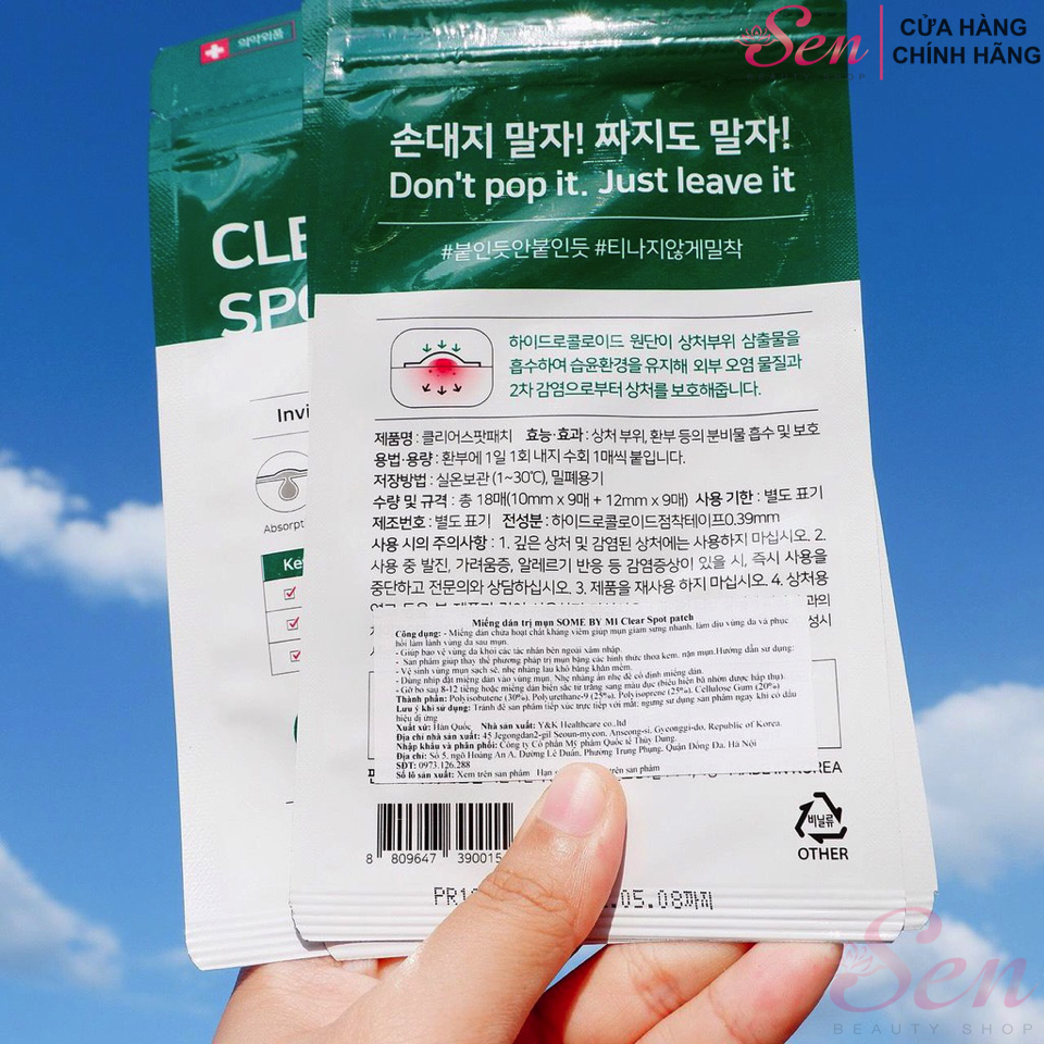 [HCM]Miếng Dán Làm Giảm Mụn Some By Mi 30 Days Miracle Clear Spot Patch (18 Miếng)