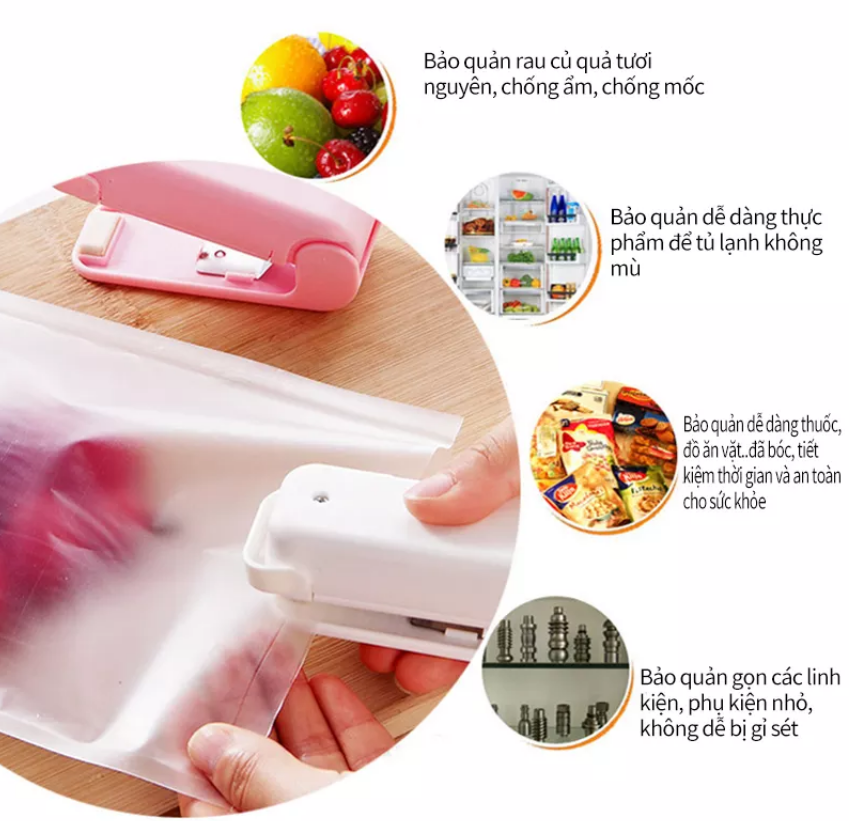 Máy Hàn, Ép Nhiệt Miệng Túi Mini Chống Ẩm Mốc