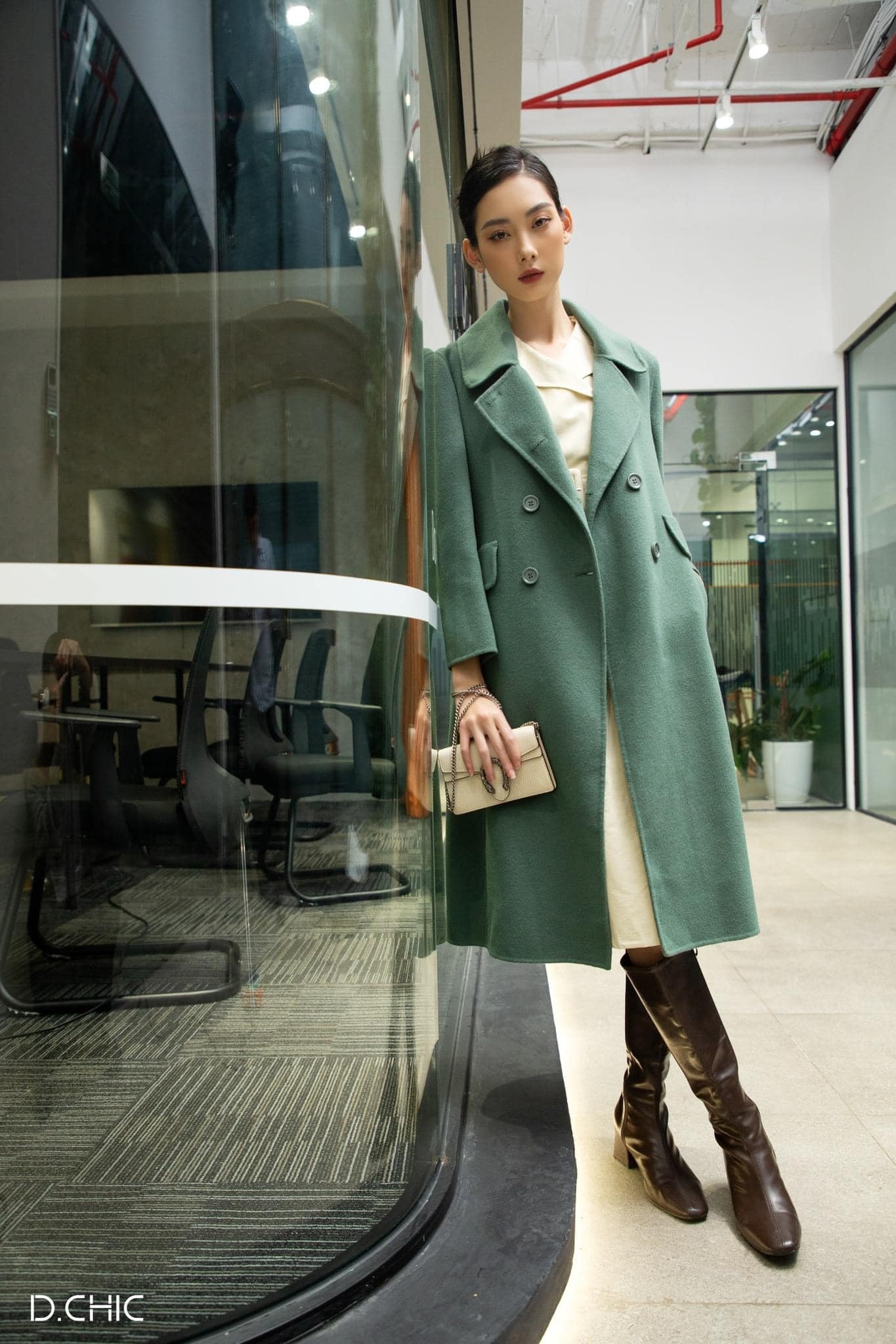D.CHIC Măng tô dạ Handmade dài cổ Trendcoat   MS: 980151