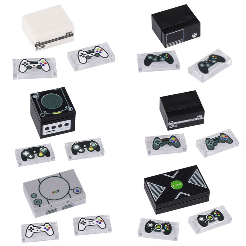 Tile MOC printed figure game machine đồ chơi lắp ráp