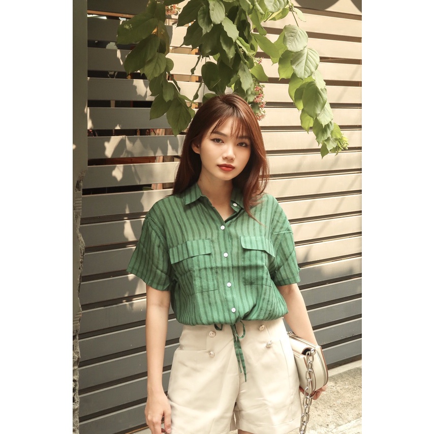 Áo Kiểu 2 Túi Kẻ Sọc - AS22003 - BlazerSaigon
