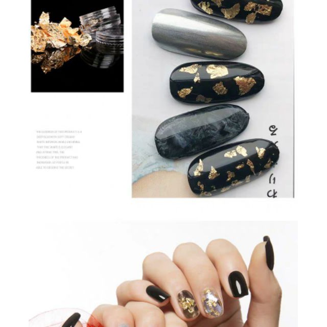 Giấy bạc nhún nail set 12 hũ