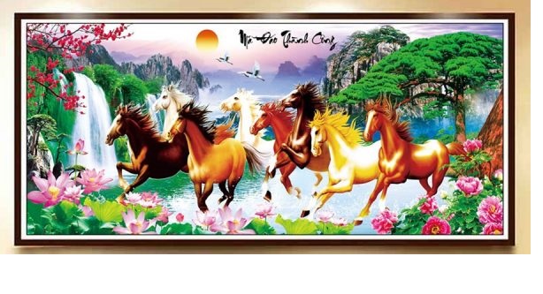 [HCM]Tranh Thêu Mã Đáo Thành Công MN0080 kích thước 180 x 80 cm