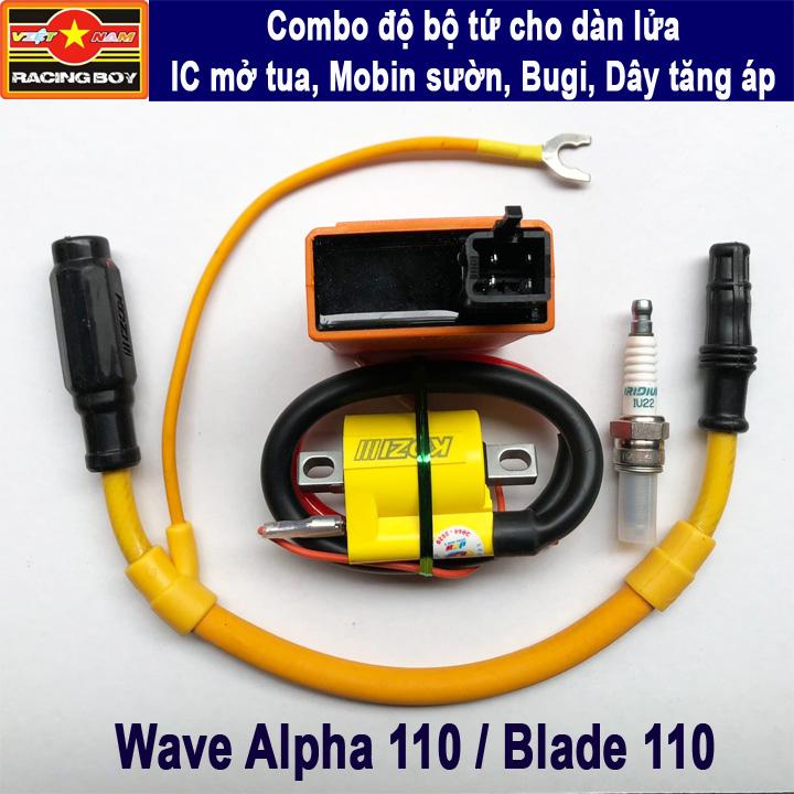 Combo Độ bộ tứ dàn lửa cho Wave Alpha 110, Blade 110 - KOZI Malaysia