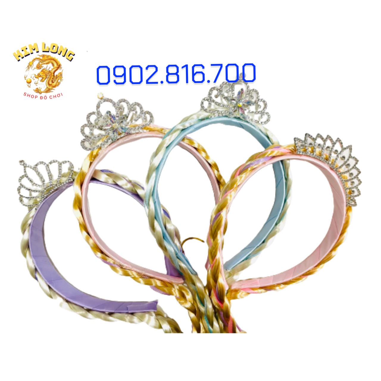 Vương miện Cài tóc Elsa có tết bím tóc nữ hoàng băng giá Elsa xinh xắn dễ thương cho bé gái