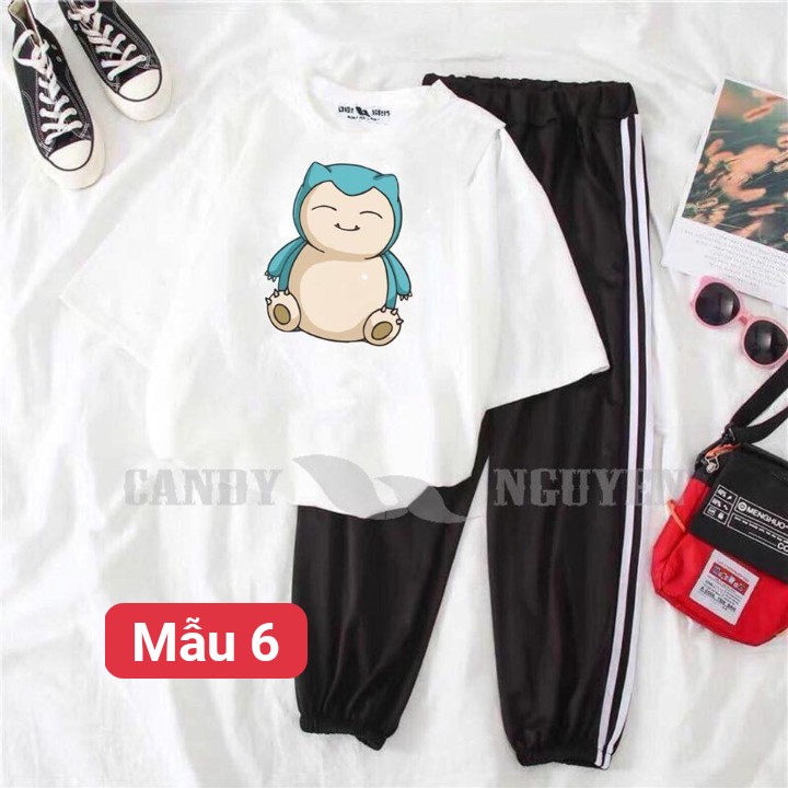 [Siêu Chất 39] Sét Bộ Đồ Quần Áo Thời Trang Nữ Đón Hè Siêu Xinh Mặc Đi Chơi, Áo Cotton In 3D Hoạt Hình Vịt Xanh Kèm Quần Dài Thun