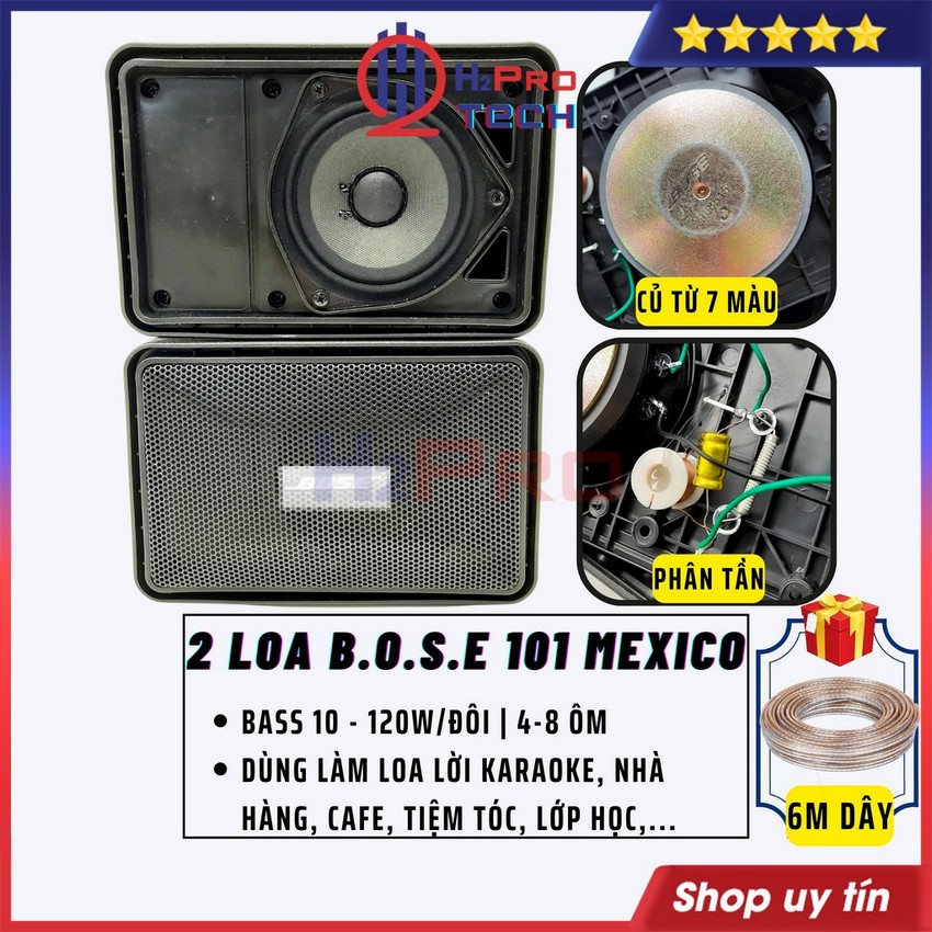 2 Loa 101 Mexico L1 120W Xương 7 Màu, Trợ Lời Karaoke, Loa Treo Tường Lắp Cafe, Nhà Hàng, Lớp Học,...-H2Pro Tech