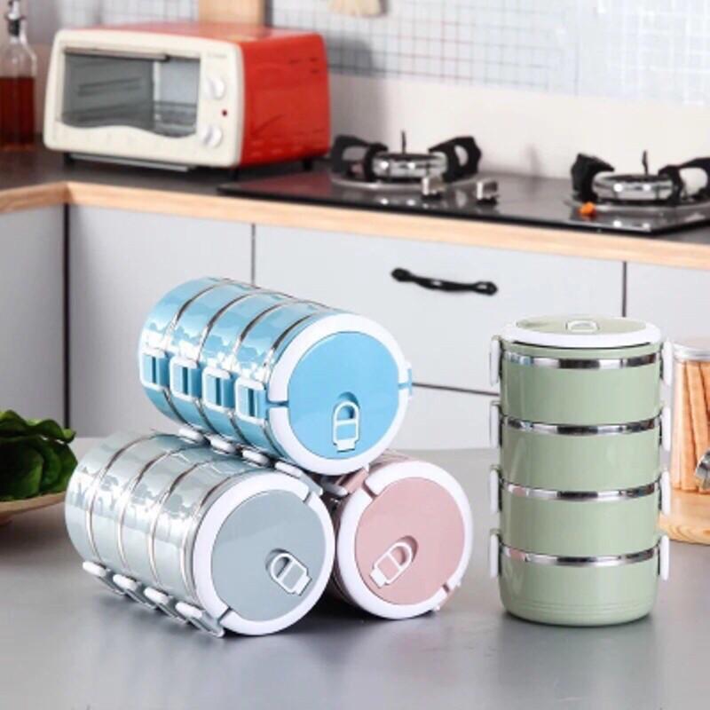 Hộp Cơm Giữ Nhiệt 4 Tầng Ruột Inox