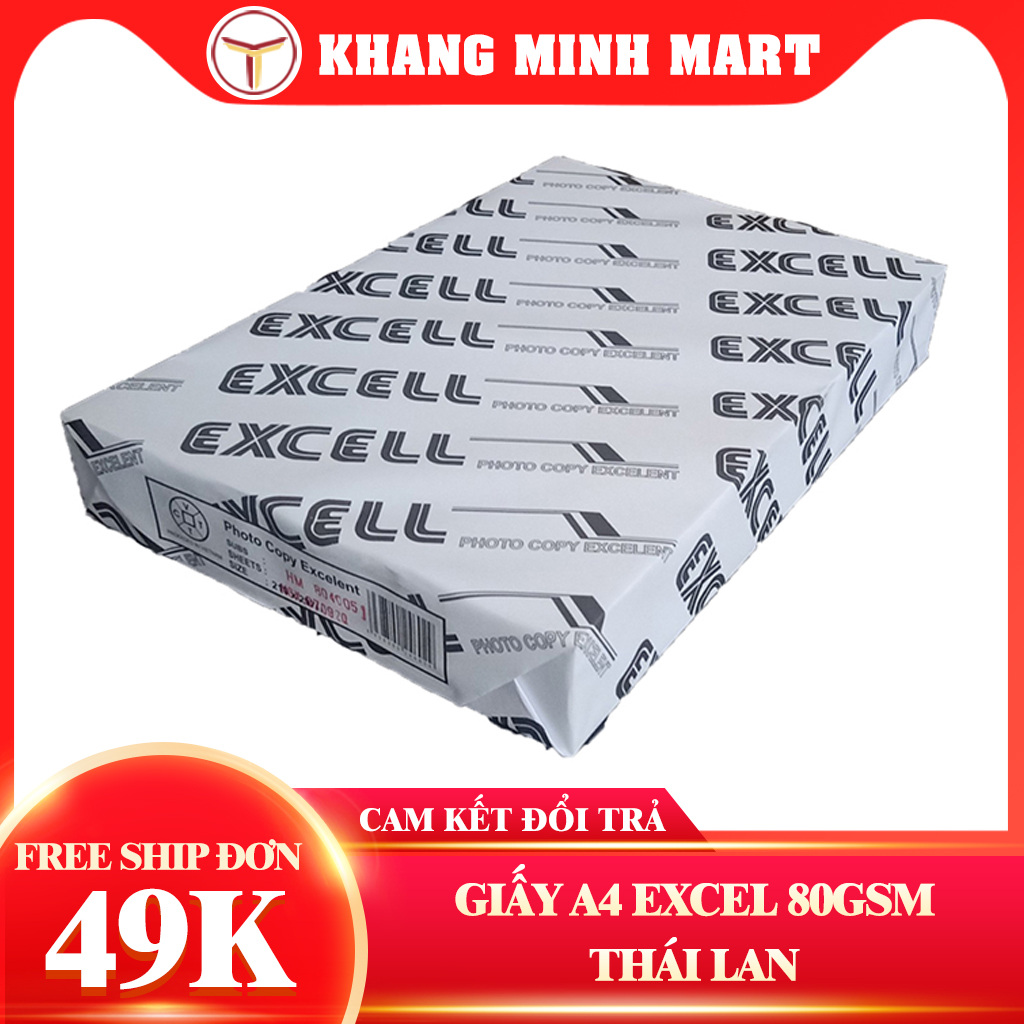 Giấy A4 Excel 80gsm Xấp 400 Tờ Nhập Khẩu Thái Lan