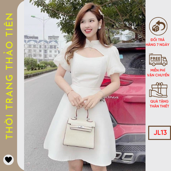 ( Hàng có sẵn) JINLI Đầm trắng đi tiệc 13
