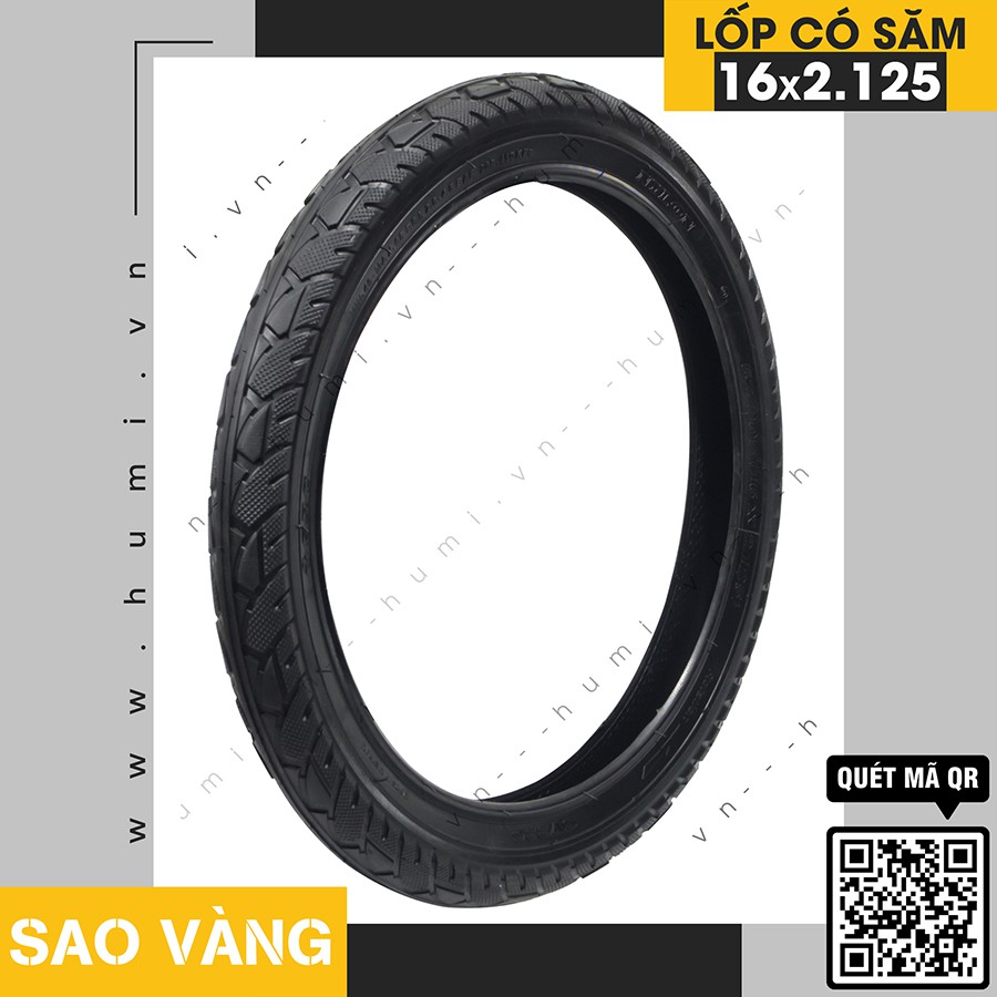[ HÀNG CHÍNH HÃNG ] Lốp Có Săm Sao Vàng 16x2.215 [ RẺ VÔ ĐỊCH]