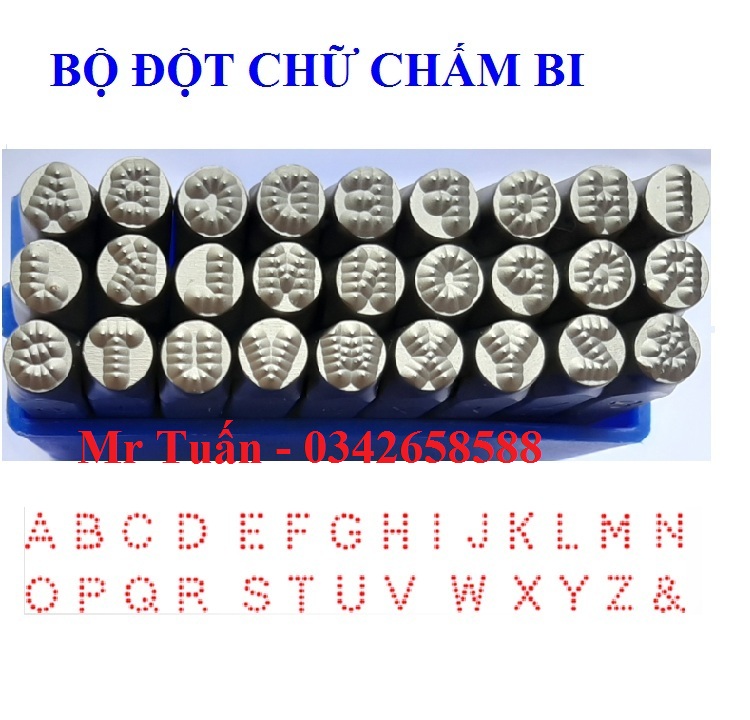 Bộ đục chữ và số chấm bi 6mm
