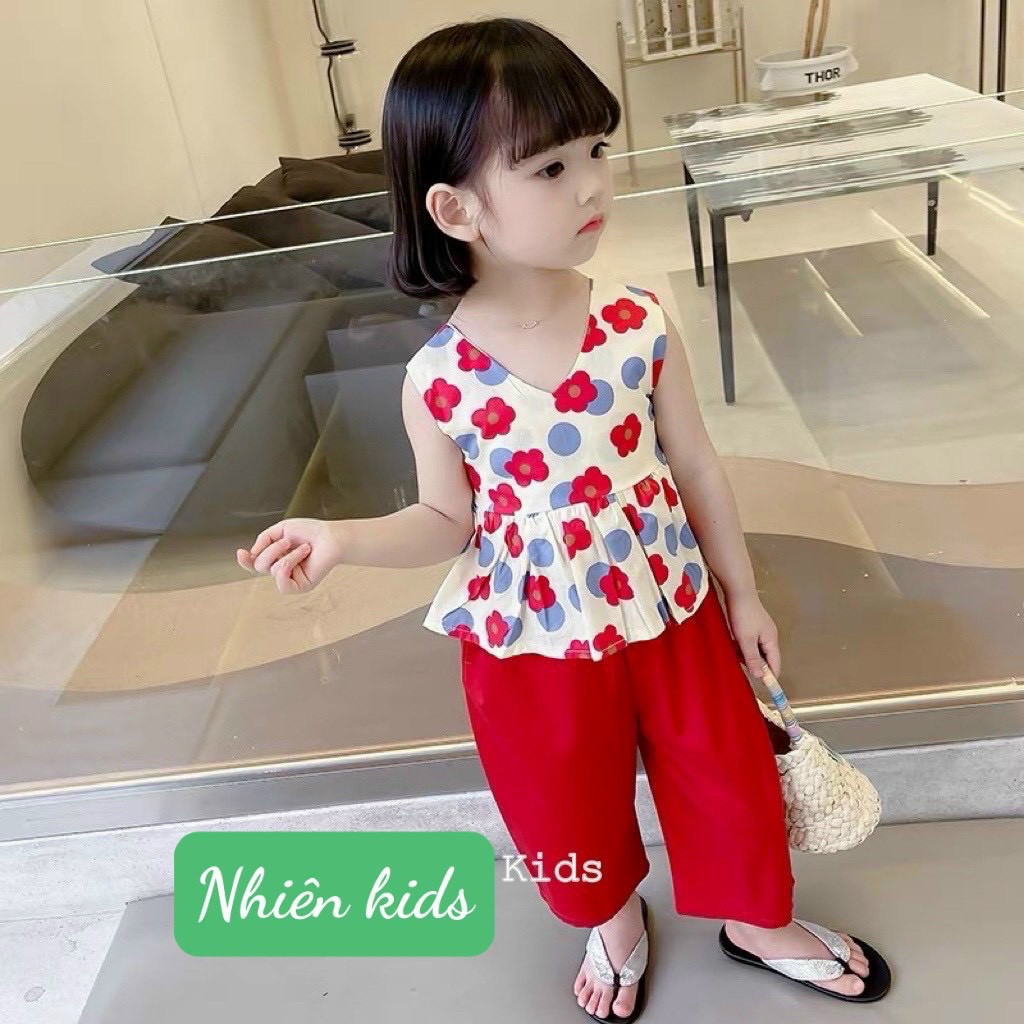 [SIZE NHÍ+ĐẠI] SÉT ÁO HOA PHỐI QUẦN ALIBABA SIÊU CUTE