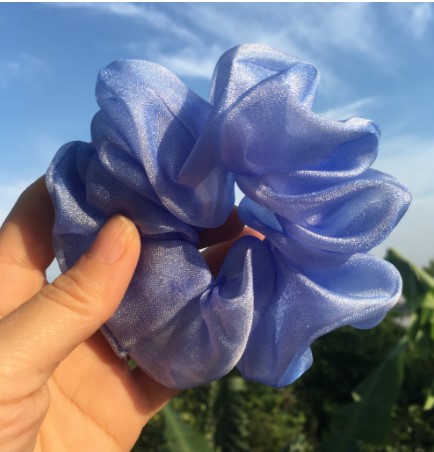 {Ảnh thật} cột tóc vải scrunchies von lụa ánh kim mềm xịn