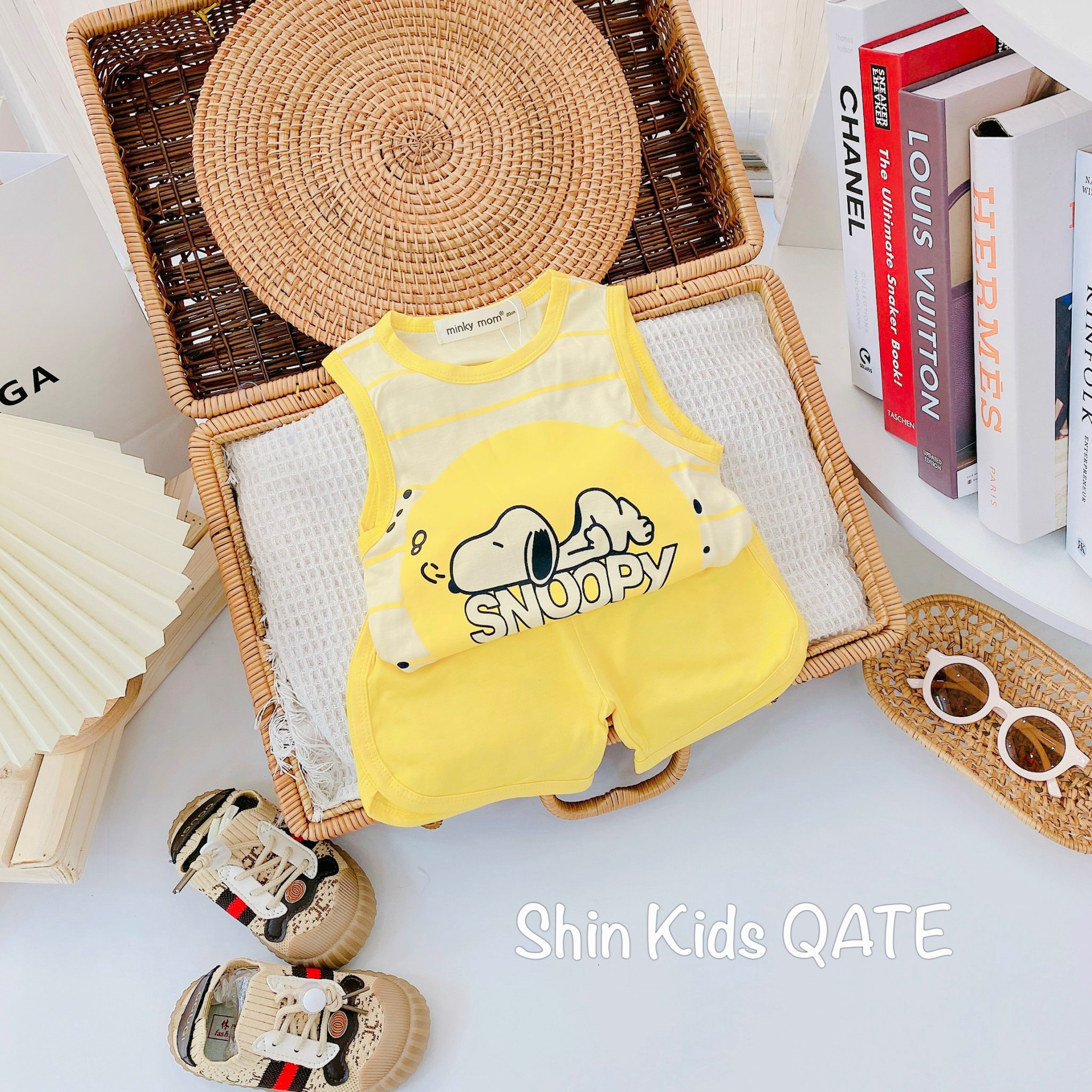 ***Free Ship*** Có Size Đại (8-26kg)Bộ Ba Lỗ Thun Lạnh Minkey BaBy In HÌnh Siêu Xinh Dành Cho Bé