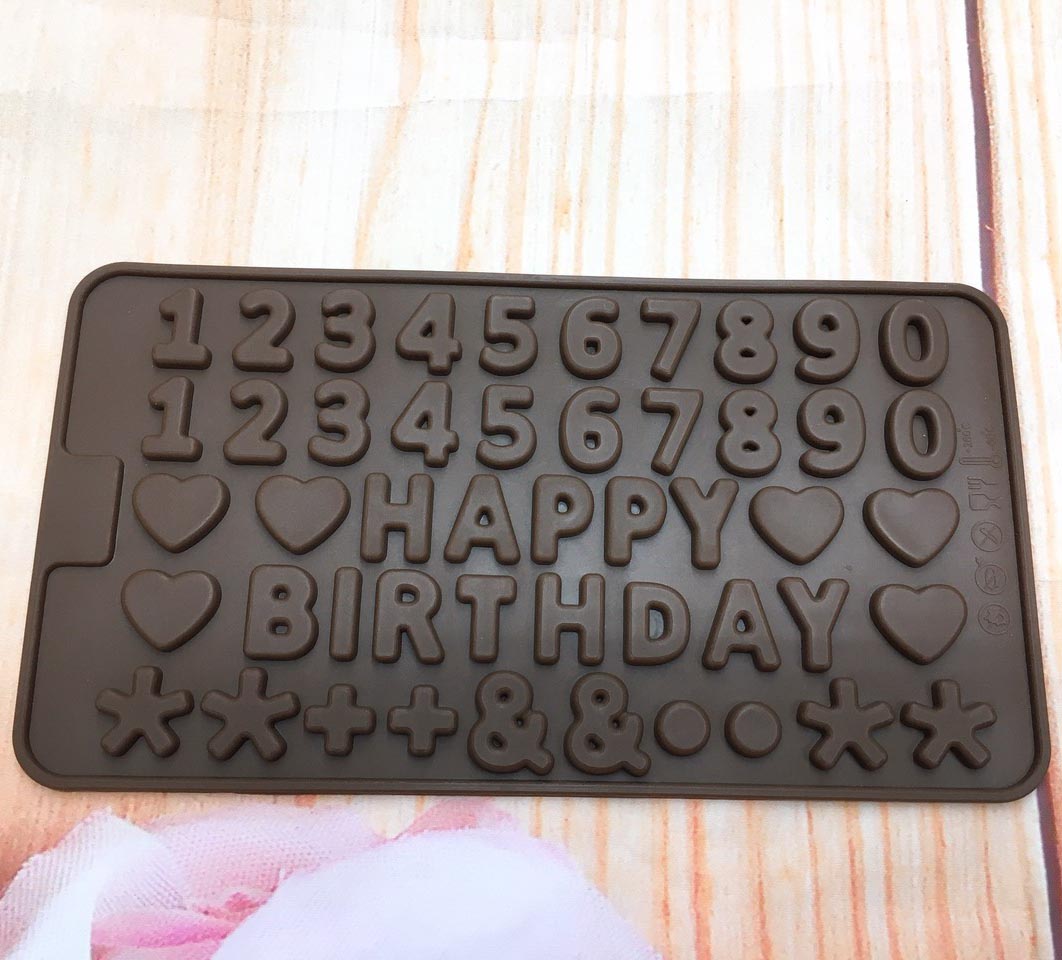 [HCM]Khuôn silicon làm socola chữ happy birthday