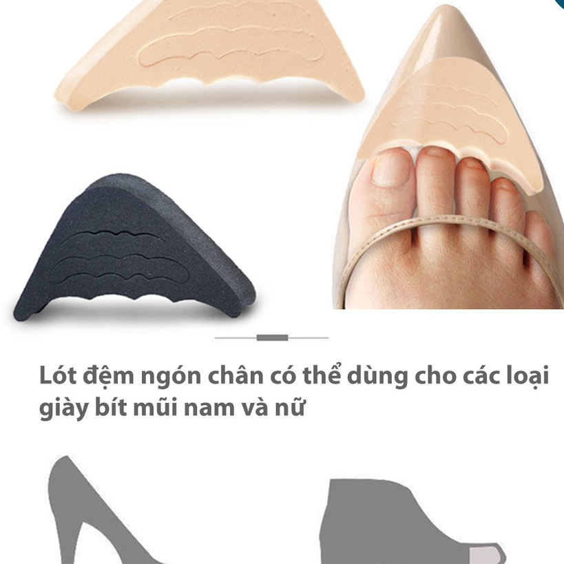 Combo 02 Miếng lót mũi giày cao gót cao su non đệm êm ngón chân