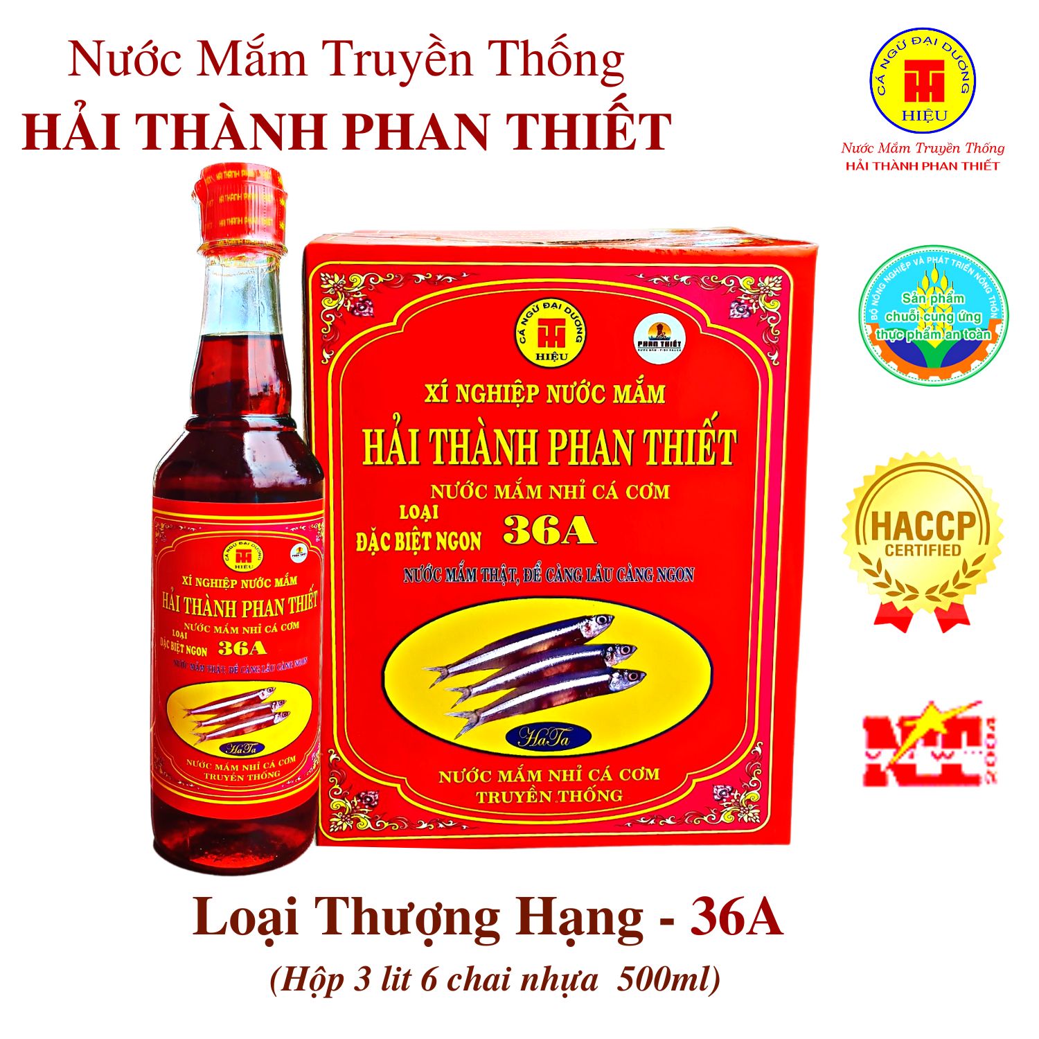 [Hộp 6 CHAI 36A]Nước mắm truyền thống Hải Thành Phan Thiết