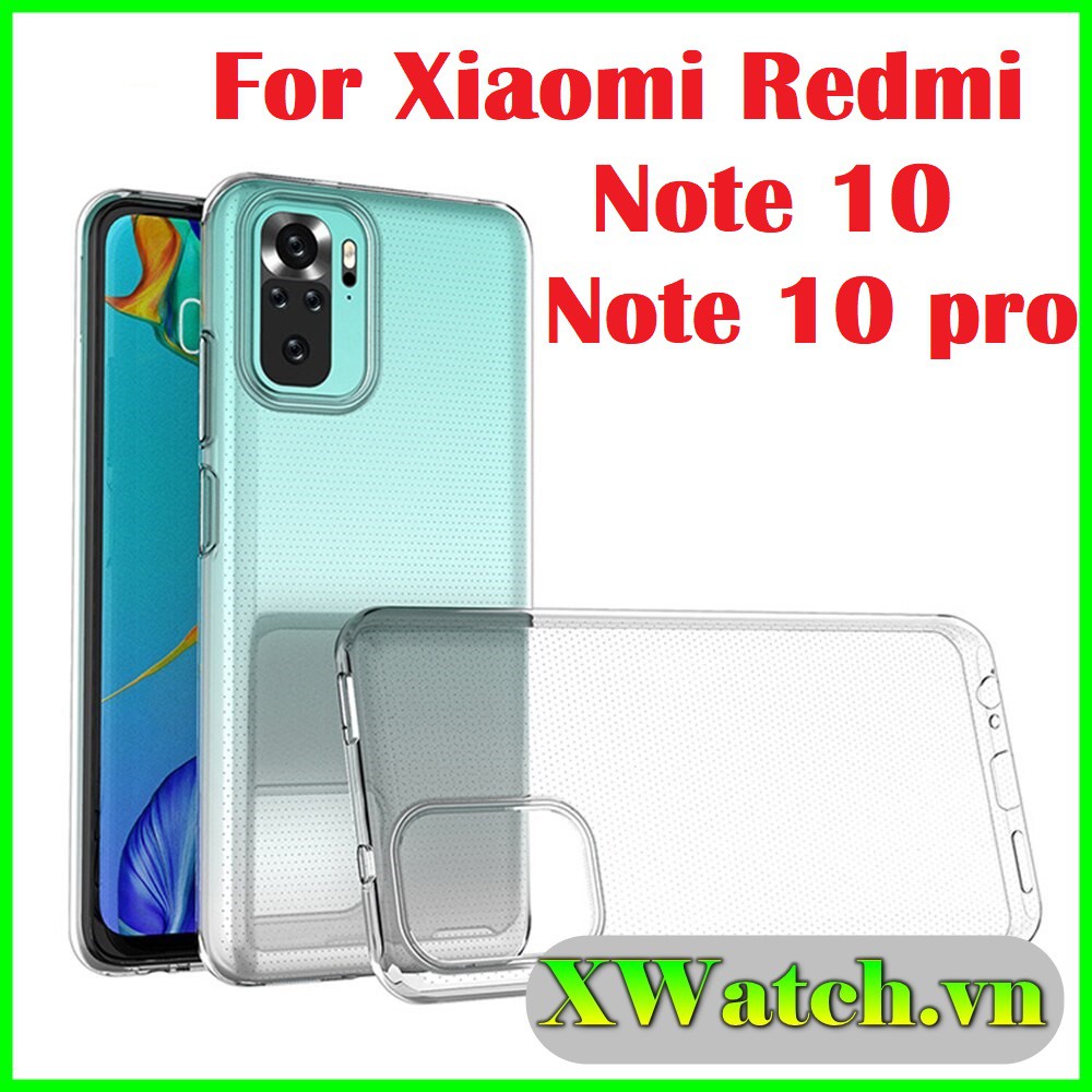 Ốp Lưng Silicon Trong Suốt Cho Xiaomi Redmi Note 10 Pro, Redmi Note 10s, Redmi Note 10