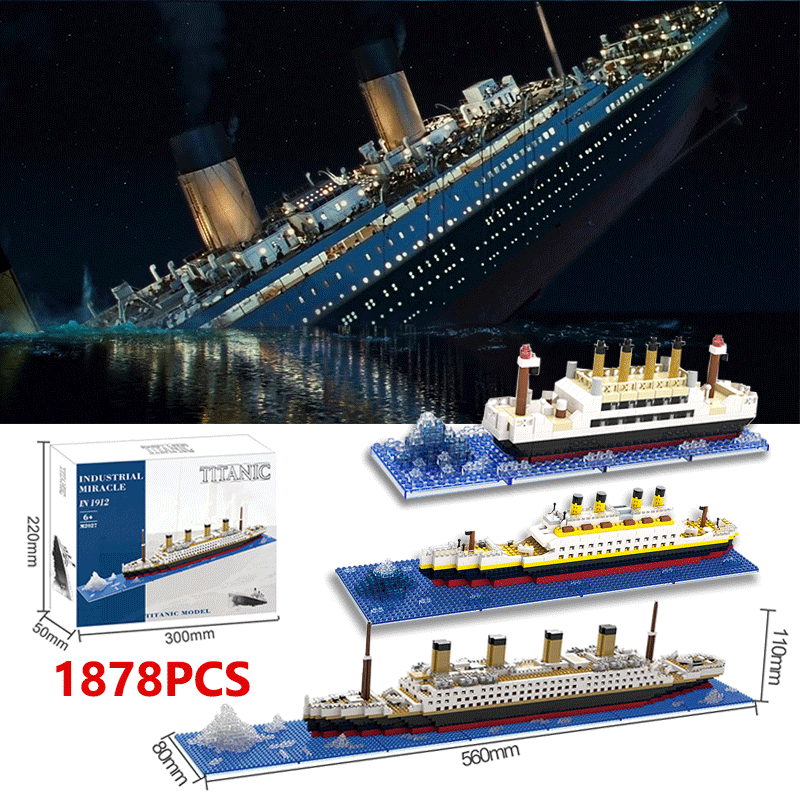Titanic khối xây dựng Đồ chơi lắp ráp khổng lồ bé trai và bé gái Xếp hình