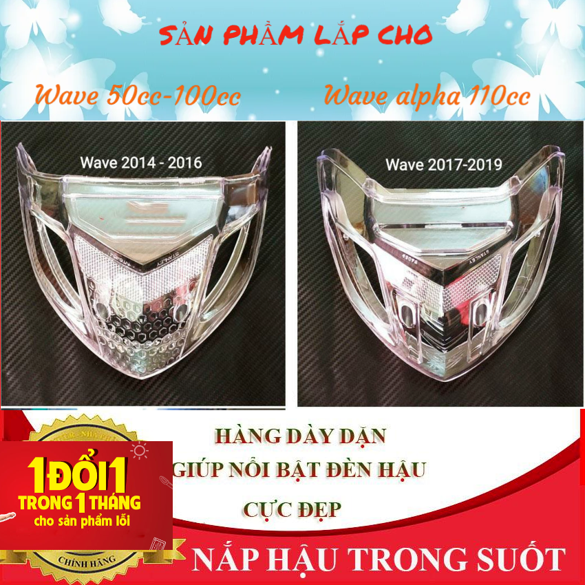 NẮP HẬU TRẮNG ỐP HẬU TRONG SUỐT CHO WAVE