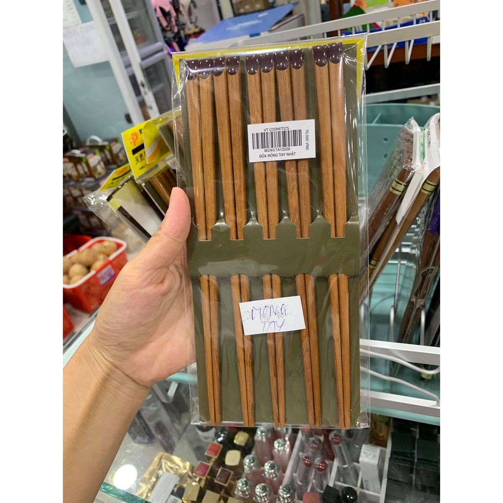 5 Đôi Đũa Móng Tay Gỗ Ăn Cơm Wood Chopsticks