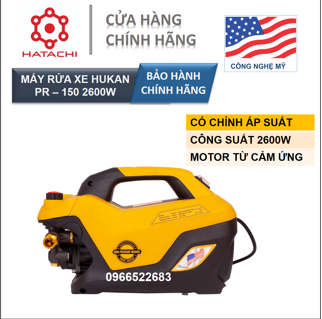 Máy rửa xe | Máy rửa xe Hukan PR - 150 2600W | Công nghệ USA