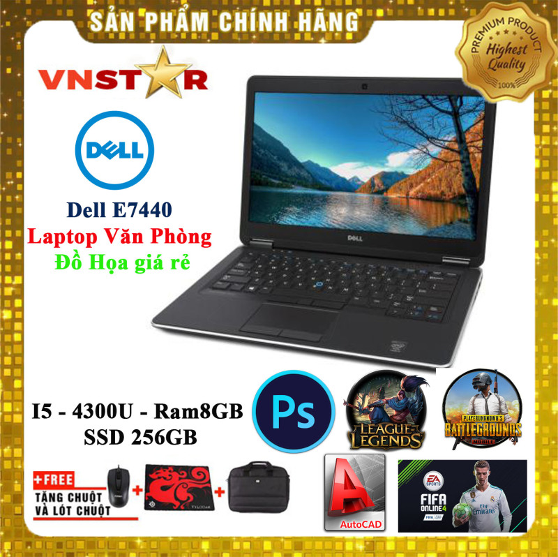Laptop DEll 7440 i5-4300U | Ram 8GB | SSD 256Gb 14 | HD - Nhập khẩu USA