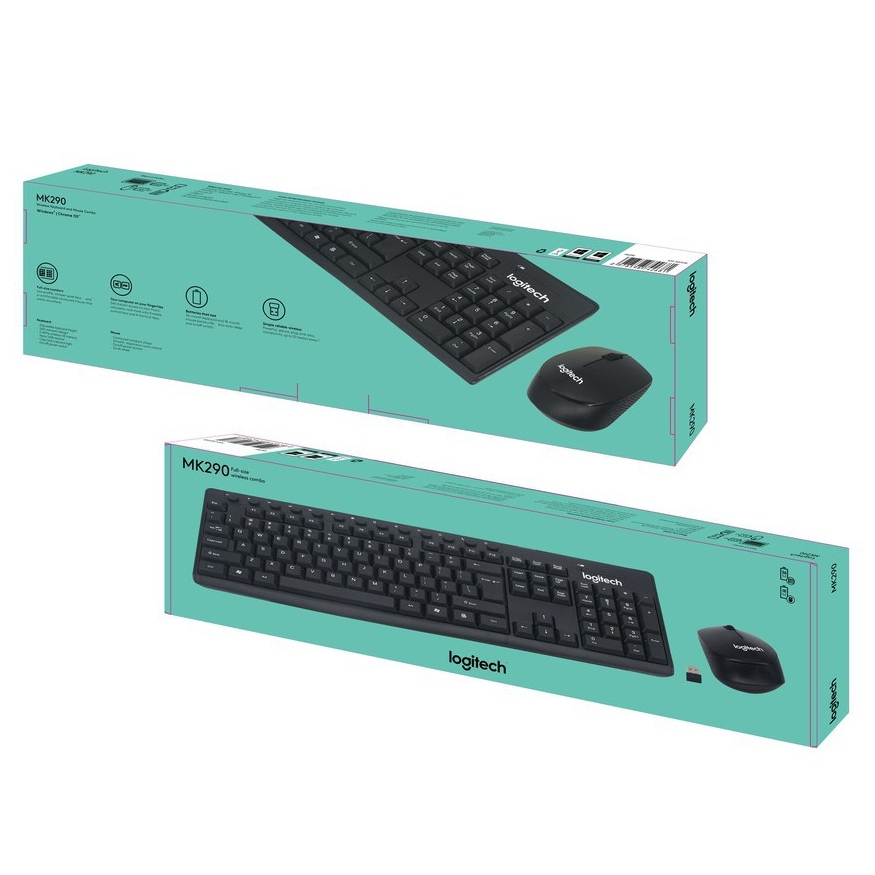 Combo Bàn Phím Và Chuột Không Dây Logitech Mk290