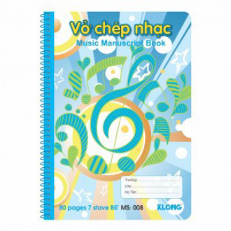 Vở chép nhạc lò xo - 80 trang; Ms 008