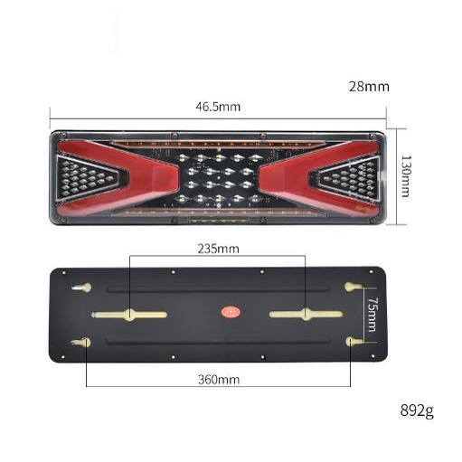 Bộ đôi đèn hậu sau xe tải Led ánh sáng V mới
