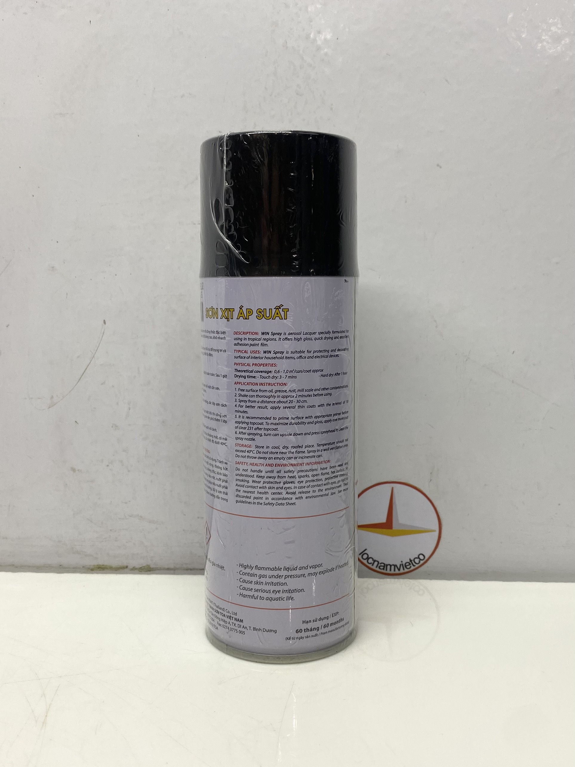 Sơn phun, sơn xịt Win màu đen mờ 212 400ml