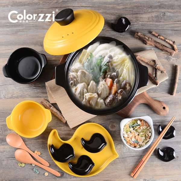 Colorzzi Gốm Nồi Đất Nồi Hầm Súp Lửa Sáng Chịu Nhiệt Cao Đồ Gia Dụng Nồi Nấu Canh Nồi Đá Chịu Nhiệt Gốm Nồi Đá Phù Hợp Với