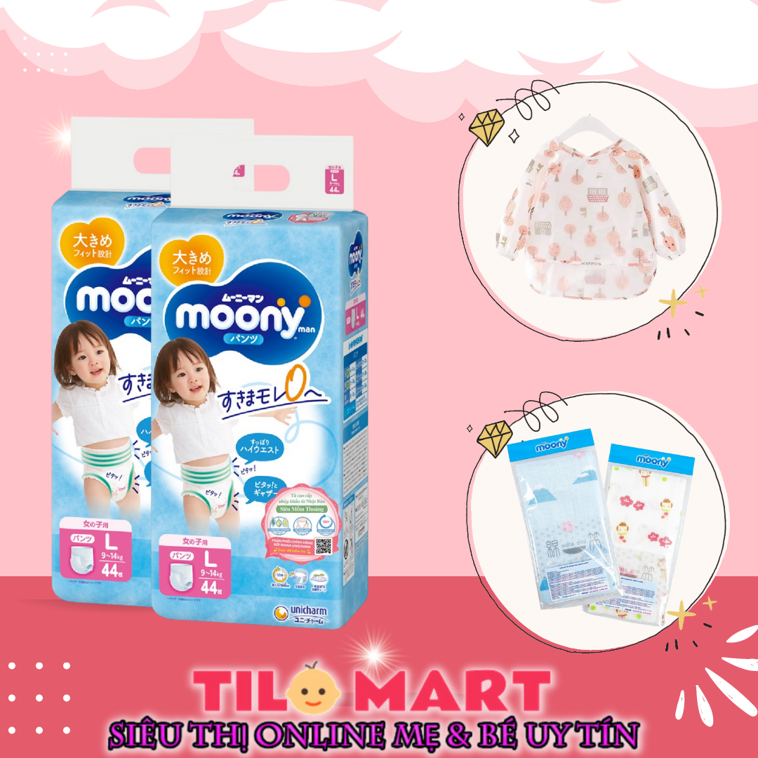[MẪU MỚI] Bỉm quần/ Tã quần Moony L44 bé gái (L44 girl Moony)