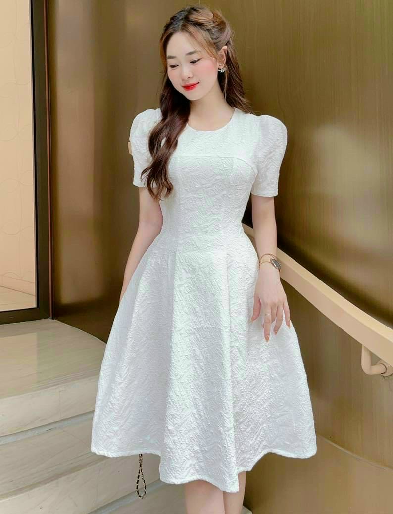 Đàm voan xốp hàng thiết kế dáng xòe xinh mới ldt1222