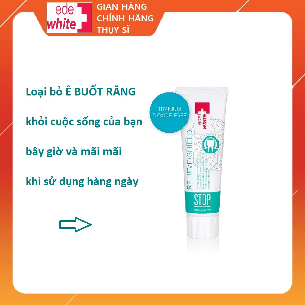 Kem đánh răng cho răng nhạy cảm STOP Sensitivity edelwhite cao cấp Thụy Sĩ