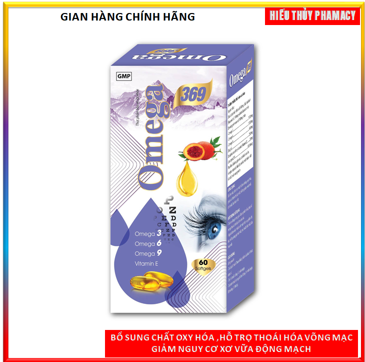 Viên uống dầu cá Omega 3 6 9 Bổ não, sáng mắt, khỏe mạnh tim mạch - Hộp 60 viên