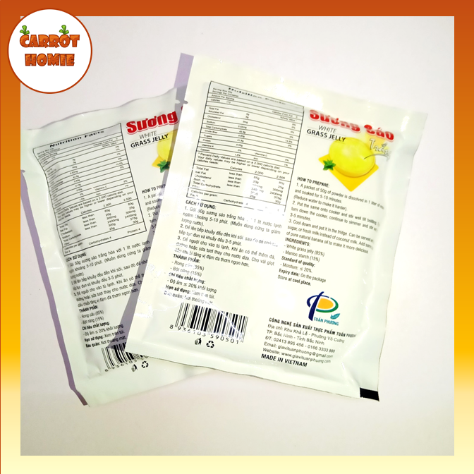 Combo 05 Gói Bột Sương Sáo Trắng 50g (có hạt é)