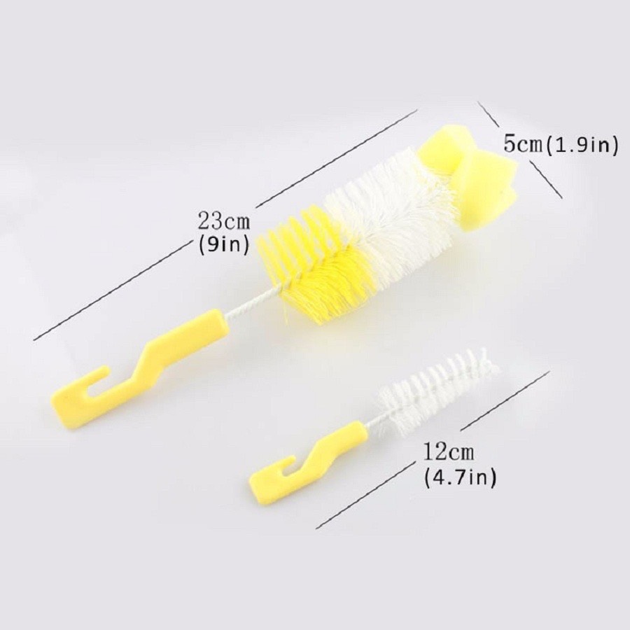 Cây Cọ bình sữa 2 chi tiết, rửa núm vú cán nhựa
