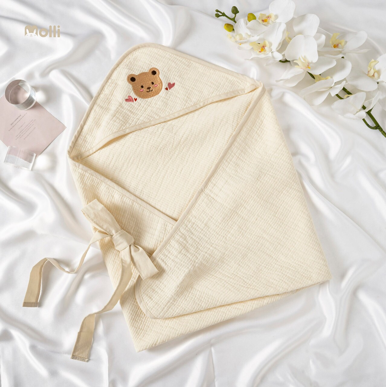 Ủ Xô Muslin Joonee 3 Lớp Kèm Dây Đai Cao Cấp Cho Bé Sơ Sinh