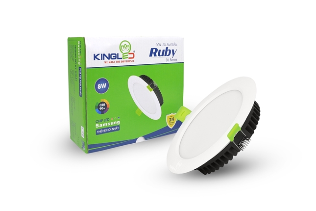 Đèn Âm Trần Ruby Đơn Sắc KingLED 6W, 8W, 12W
