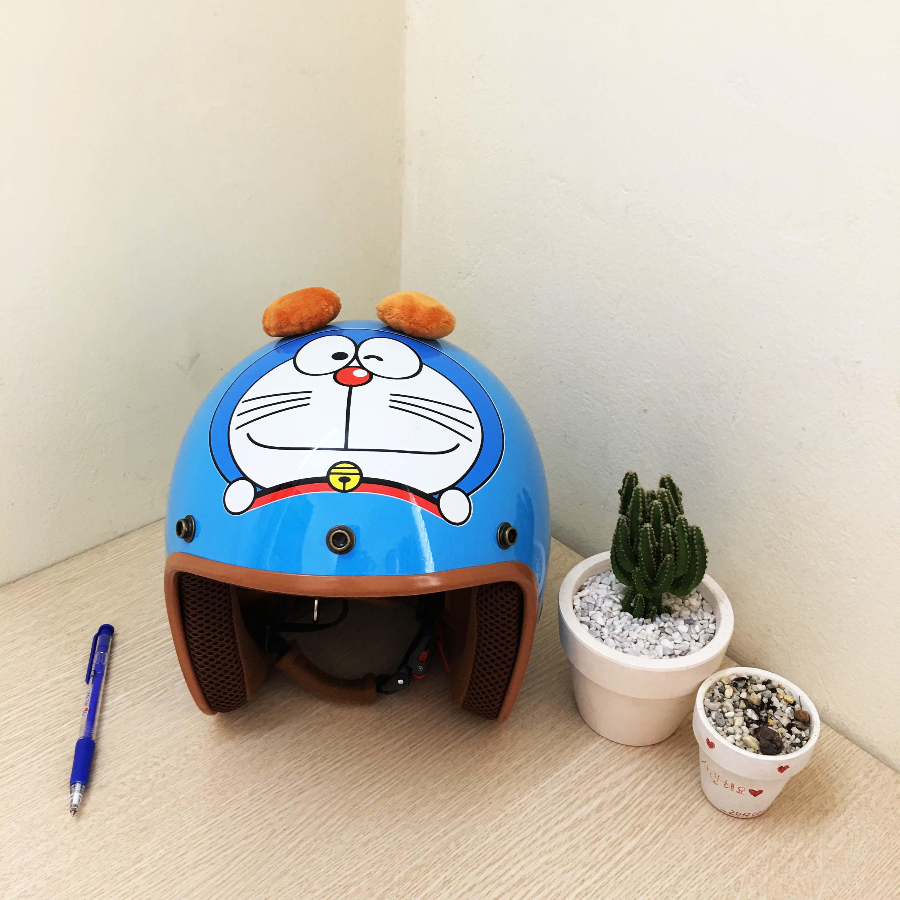 Mũ bảo hiểm 3/4 Doremon hàng cao cấp ảnh thật